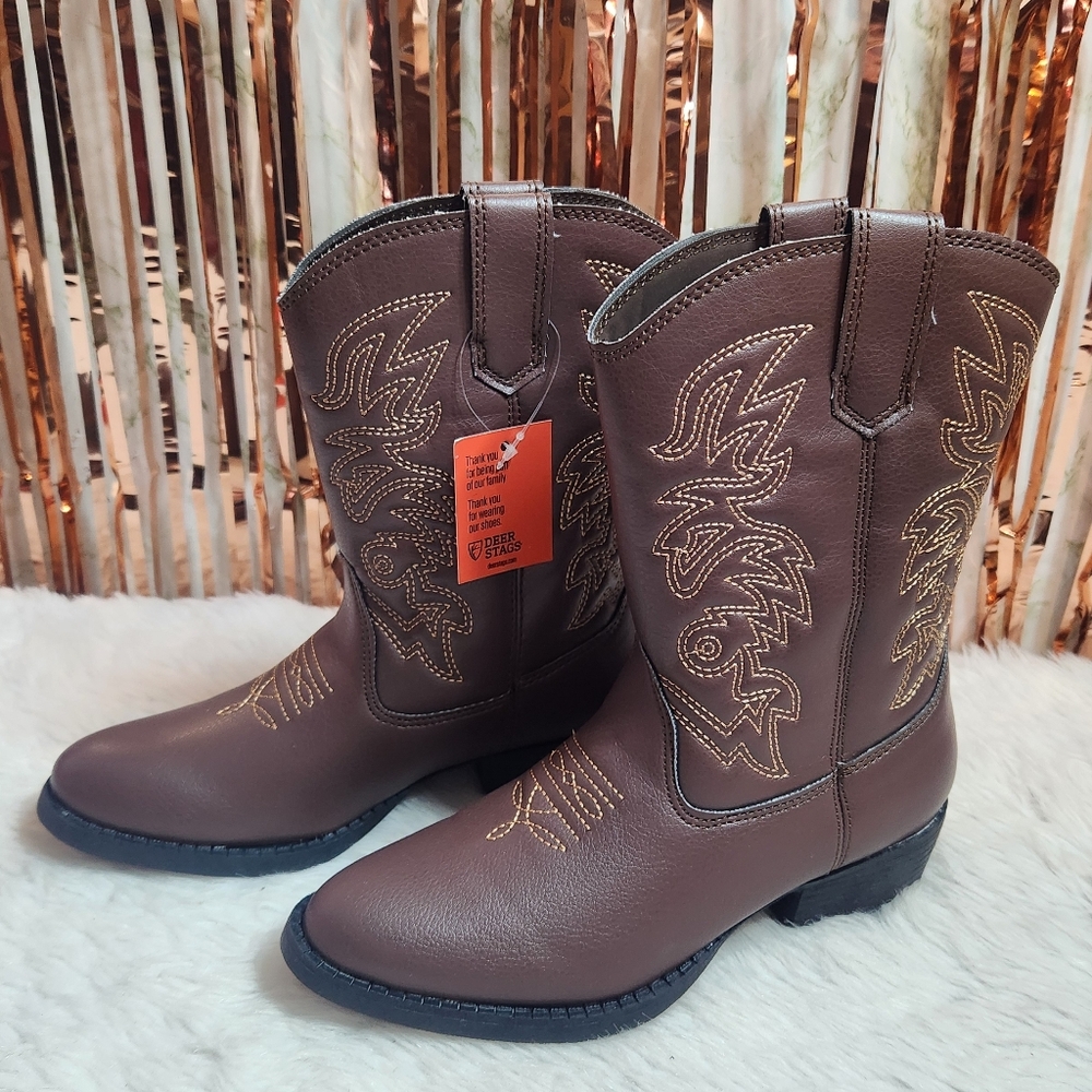 DEER STAGS RANCH Imitation Leather Western Boots